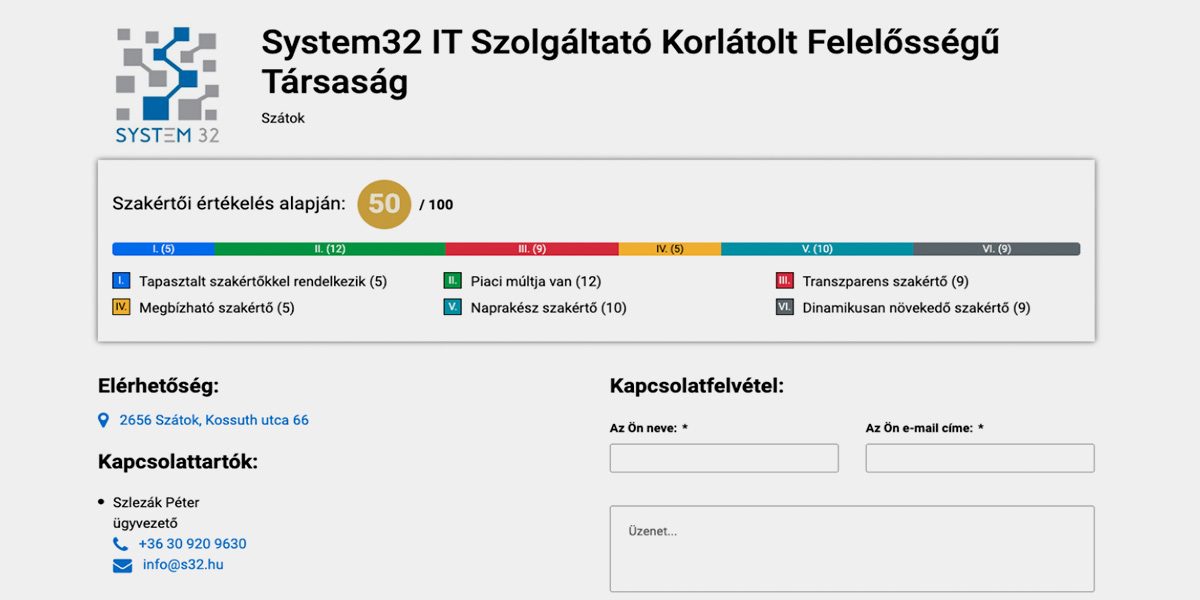 System32 minősített-IFKA beszállitó
